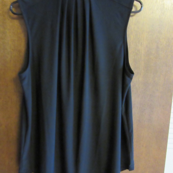 Anne Klein Sleeveless Top/Blouse Size L Black - Picture 4 of 4